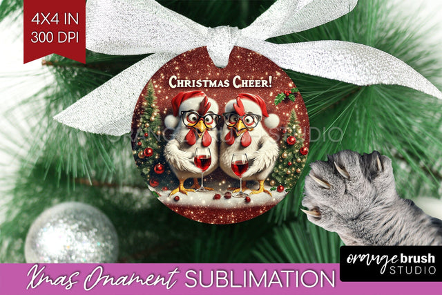 Funny Christmas Ornament PNG - Chicken Ornament Sublimation Sublimation OrangeBrushStudio 