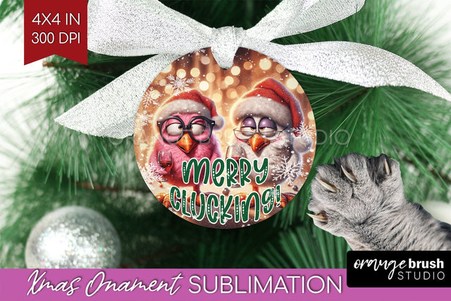 Funny Christmas Ornament PNG - Chicken Ornament Sublimation Sublimation OrangeBrushStudio 
