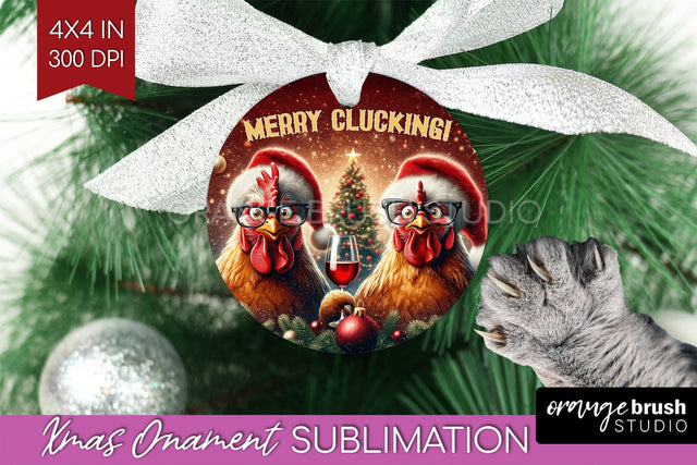Funny Christmas Ornament PNG - Chicken Ornament Sublimation Sublimation OrangeBrushStudio 
