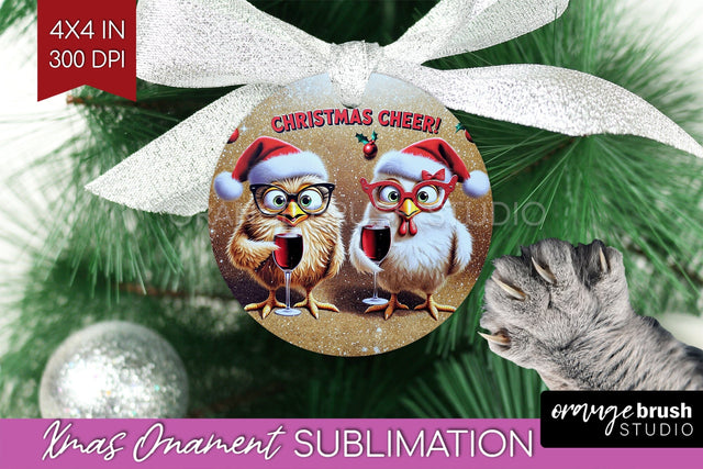 Funny Christmas Ornament PNG - Chicken Ornament Sublimation Sublimation OrangeBrushStudio 