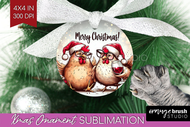 Funny Christmas Ornament PNG - Chicken Ornament Sublimation Sublimation OrangeBrushStudio 