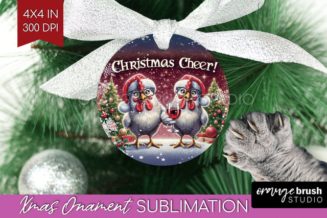 Funny Christmas Ornament PNG - Chicken Ornament Sublimation Sublimation OrangeBrushStudio 