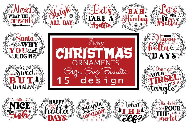 Funny Christmas Ornaments SVG Bundle SVG Angelina750 