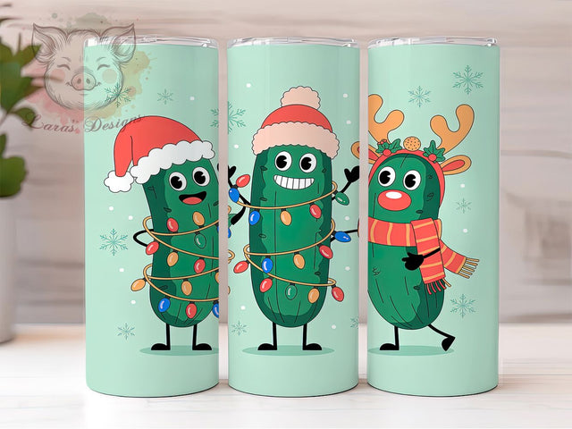 Funny Christmas Pickle Tumbler, Christmas Pickle Sublimation Design, Festive Pickle Art, 20oz Holiday Tumbler, Whimsical Pickle Mug, Stylish Xmas Cup, Cozy Pickle Wrap Sublimation Lara' s Designs 