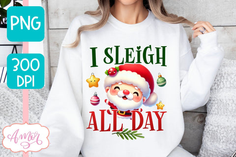 Funny Christmas PNG sublimation | Cute Santa PNG design Sublimation Amorclipart 