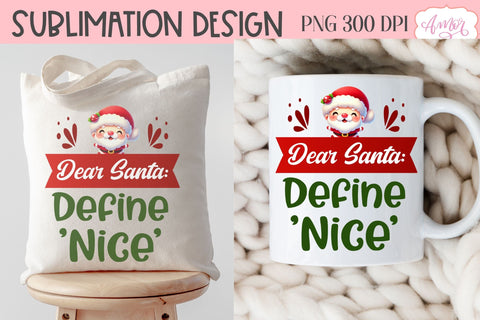 Funny Christmas PNG sublimation | Cute Santa PNG design Sublimation Amorclipart 
