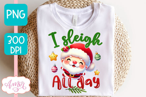Funny Christmas PNG sublimation | Cute Santa PNG design Sublimation Amorclipart 