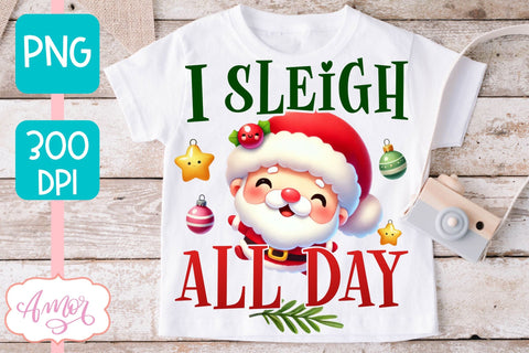 Funny Christmas PNG sublimation | Cute Santa PNG design Sublimation Amorclipart 