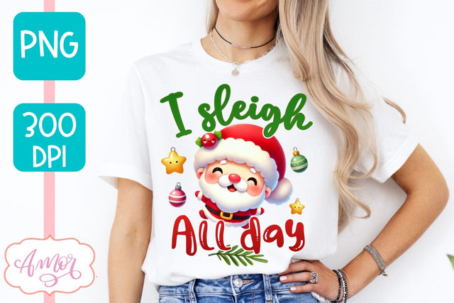 Funny Christmas PNG sublimation | Cute Santa PNG design Sublimation Amorclipart 