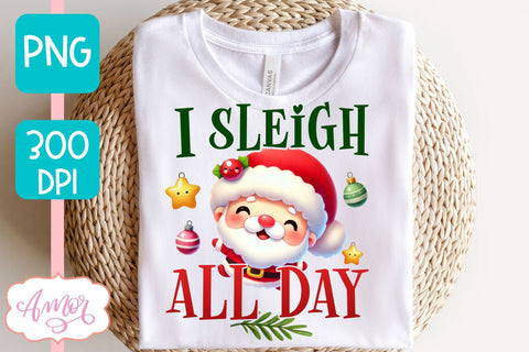 Funny Christmas PNG sublimation | Cute Santa PNG design Sublimation Amorclipart 