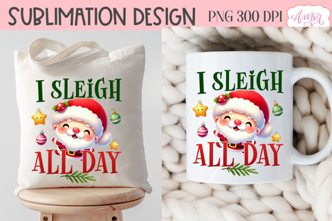 Funny Christmas PNG sublimation | Cute Santa PNG design Sublimation Amorclipart 