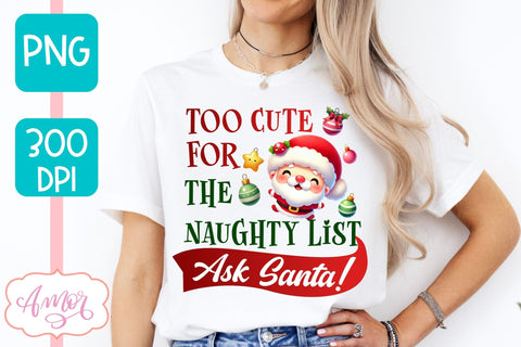 Funny Christmas PNG sublimation | Santa naughty list PNG Sublimation Amorclipart 