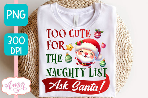Funny Christmas PNG sublimation | Santa naughty list PNG Sublimation Amorclipart 