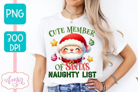 Funny Christmas PNG sublimation | Santa naughty list PNG Sublimation Amorclipart 