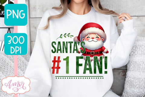 Funny Christmas PNG sublimation | Santa's fan PNG design Sublimation Amorclipart 