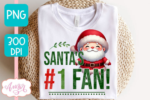 Funny Christmas PNG sublimation | Santa's fan PNG design Sublimation Amorclipart 