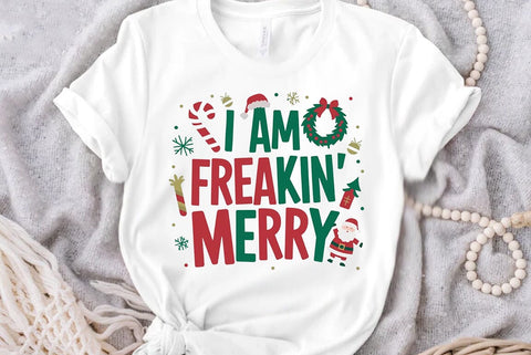 Funny Christmas Quote PNG, I Am Freakin Merry SVG FiveStarCrafting 