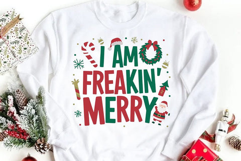 Funny Christmas Quote PNG, I Am Freakin Merry SVG FiveStarCrafting 