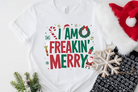 Funny Christmas Quote PNG, I Am Freakin Merry SVG FiveStarCrafting 