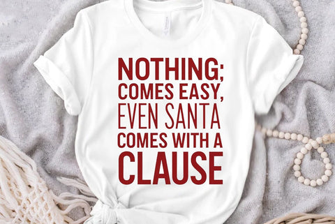 Funny Christmas Quote PNG, Santa Comes With A Clause SVG FiveStarCrafting 