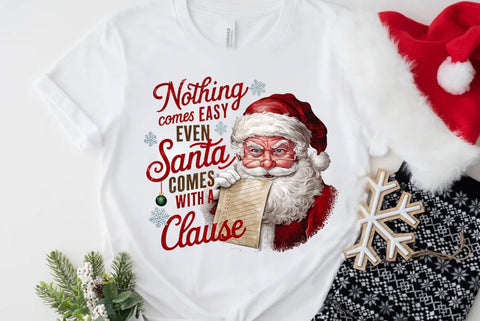 Funny Christmas Quote PNG, Santa Comes With A Clause SVG FiveStarCrafting 