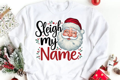 Funny Christmas Quote PNG, Sleigh My Name SVG FiveStarCrafting 