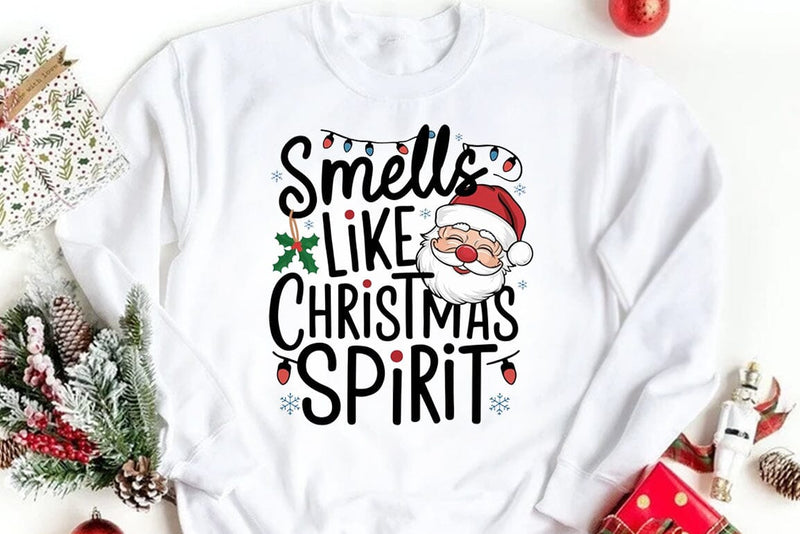 Funny Christmas Quote PNG, Smells Like Christmas Spirit SVG FiveStarCrafting 