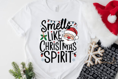 Funny Christmas Quote PNG, Smells Like Christmas Spirit SVG FiveStarCrafting 