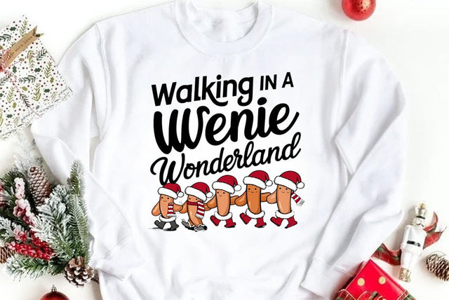 Funny Christmas Quote PNG, Walking in a wenie wonderland SVG FiveStarCrafting 