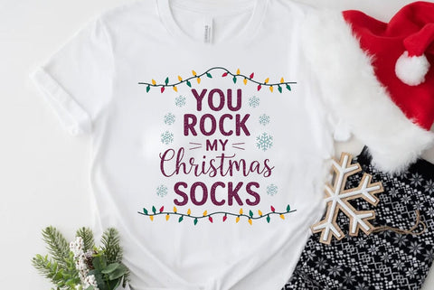 Funny Christmas Quote PNG, You Rock My Christmas Socks SVG FiveStarCrafting 