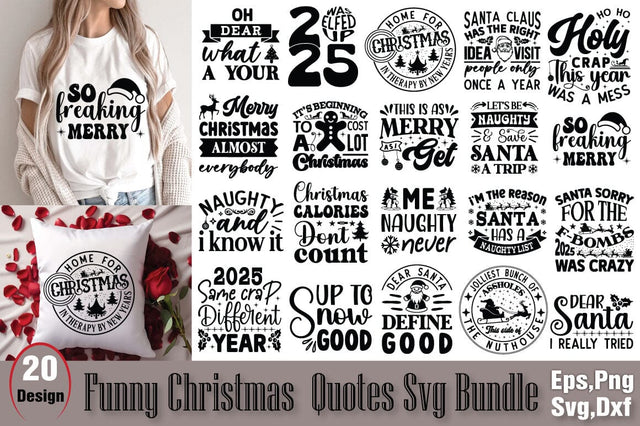 Funny Christmas Quotes Svg Bundle SVG Angelina750 