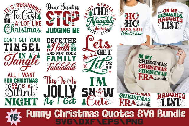 Funny Christmas Quotes SVG Bundle SVG Angelina750 