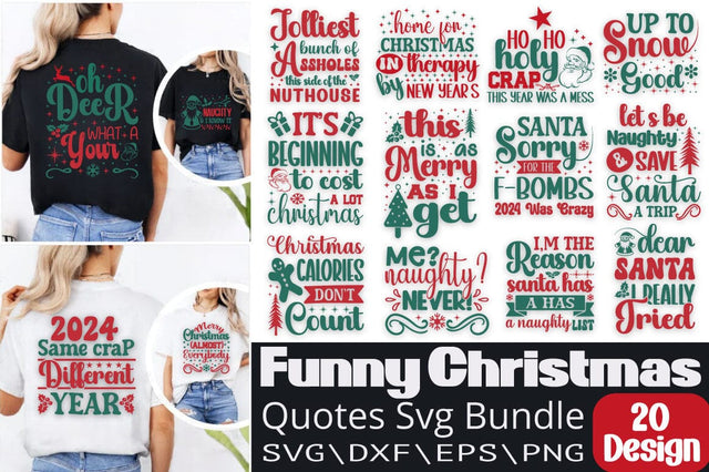 Funny Christmas Quotes Svg Bundle SVG Angelina750 