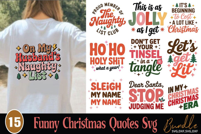Funny Christmas Quotes Svg Bundle SVG Angelina750 
