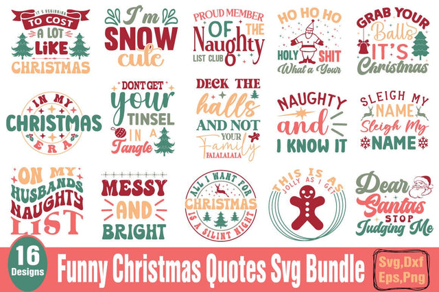 Funny Christmas Quotes SVG Bundle SVG Angelina750 