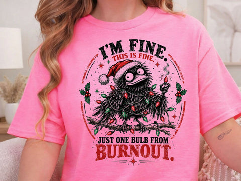 Funny Christmas Raven Burnout PNG Design SVG DesignDestine 
