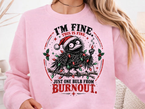 Funny Christmas Raven Burnout PNG Design SVG DesignDestine 
