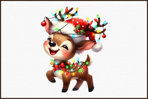 Funny Christmas Reindeer Clipart Bundle Sublimation designartist 