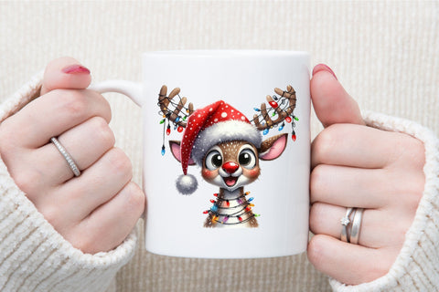 Funny Christmas Reindeer Clipart Bundle Sublimation designartist 