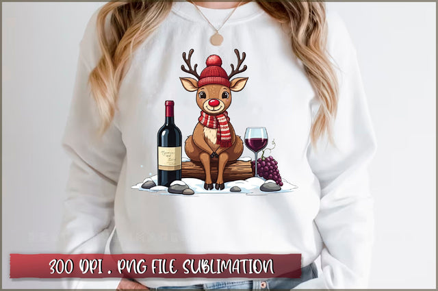 Funny Christmas Reindeer Clipart PNG Sublimation Sublimation Shetara Begum 