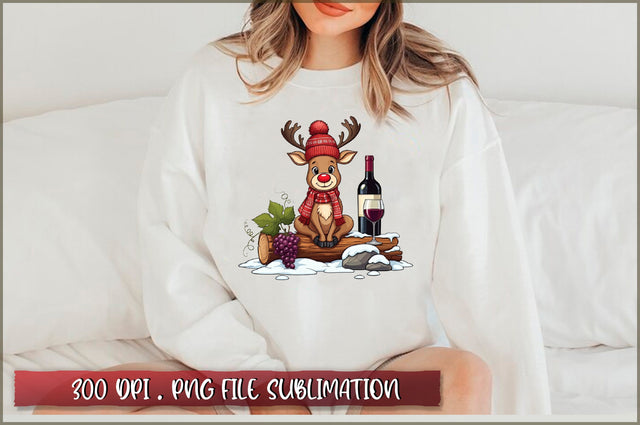 Funny Christmas Reindeer Clipart PNG Sublimation Sublimation Shetara Begum 