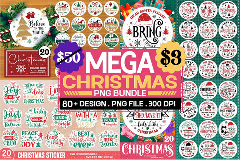 Funny Christmas Round Sign Bundle , Christmas Svg Bundle SVG designmaster24 