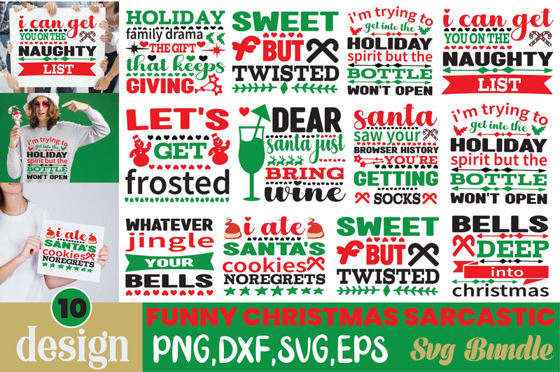 Funny Christmas Sarcastic Svg Bundle SVG Angelina750 
