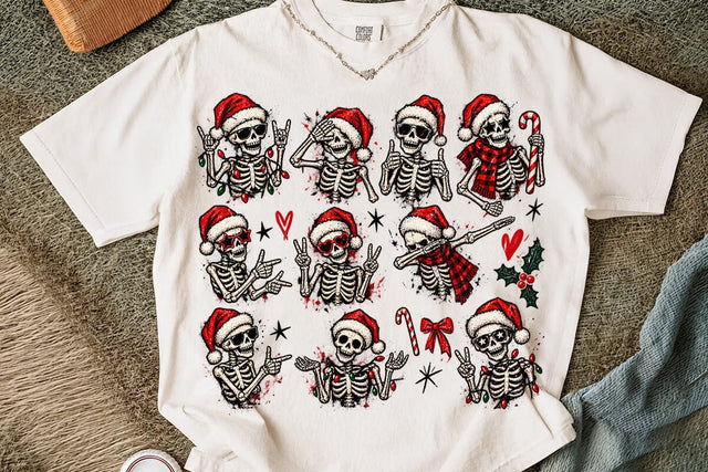 Funny Christmas Skeleton Sublimation PNG SVG DesignDestine 