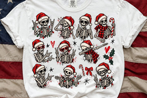 Funny Christmas Skeleton Sublimation PNG SVG DesignDestine 