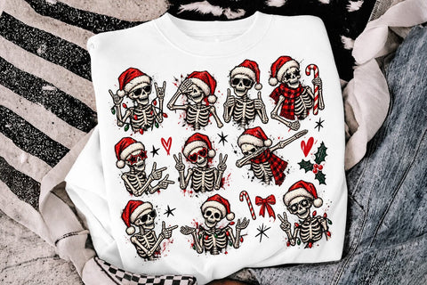 Funny Christmas Skeleton Sublimation PNG SVG DesignDestine 