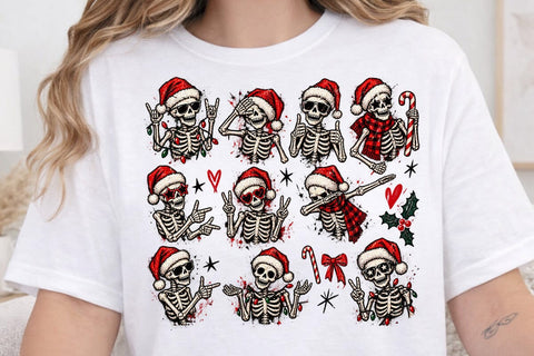 Funny Christmas Skeleton Sublimation PNG SVG DesignDestine 