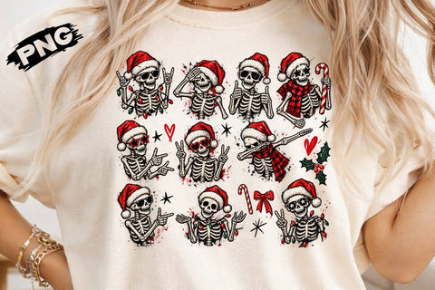 Funny Christmas Skeleton Sublimation PNG SVG DesignDestine 