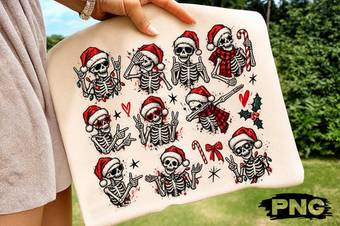 Funny Christmas Skeleton Sublimation PNG SVG DesignDestine 