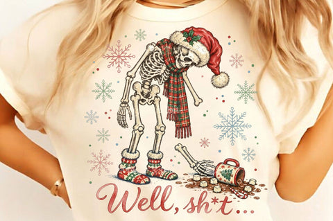 Funny Christmas Skeleton Well Sht PNG Sublimation SVGista 